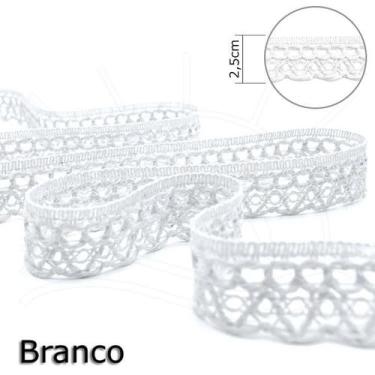 Imagem de Renda Bolinha Branca 2,5cm - 10m - FB do Brasil