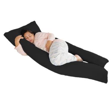 Imagem de Travesseiro Gigante Anatômico 190x80cm Happy Line, Preto