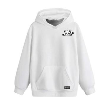 Imagem de Blusão Moletom Canguru Panda Infantil Personalizado com Capuz e Bolso 