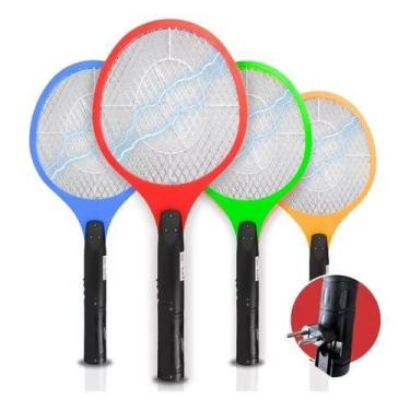 Imagem de Raquete Elétrica Mata Mosquito Dengue Insetos Recarregável Cor Variada