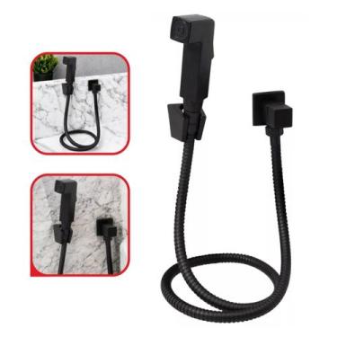 Imagem de Ducha Higiênica Quadrado Preto Fosco Black Matte ABS PQ-35 - ZRZ, Pret