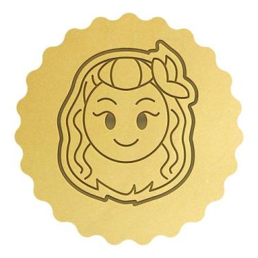 Imagem de Cortadore Biscoito Cabeça Princesa Moana - DOCE IMPRESSO,  5cm