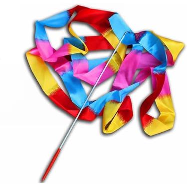 Imagem de WsjiaboFux Fita de dança de ginástica Rainbow 4M arte rítmica streamer vara giratória, equipamentos de treinamento, tapetes e pisos, equipamentos de ginástica e competição, acessórios de ginástica