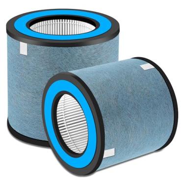 Imagem de Filtro de substituição HP152 pacote com 2 unidades compatíveis com purificador de ar Shark HP100 HP102, HP132, HP152, HP102PET e HC450, HC451, HC452, HC455, Compare o número de peça HE1FKPET, HE1FKBAS