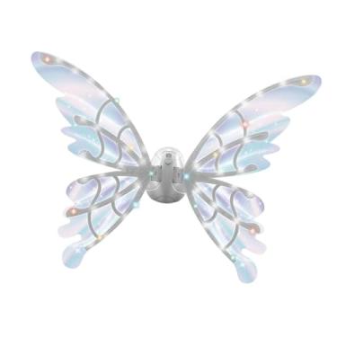 Imagem de UxicRuya Asa de fada elétrica iluminada asa de fada led asa de borboleta para meninas mulheres se vestem para o natal
