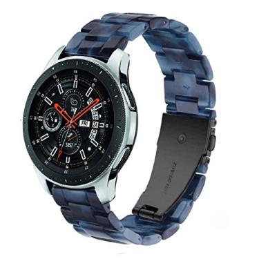 Imagem de DEALELE Pulseiras compatíveis com Galaxy Watch de 46 mm/Galaxy 3 de 45 mm, pulseira de resina colorida de 22 mm para Samsung Gear S3 Frontier/Classic/Huawei Watch 3/3 Pro/GT2 de 46 mm (tinta azul)