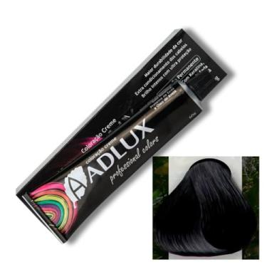 Imagem de Coloração Creme Adlux 1.0 Preto – 60g Fundo de pigmento azul nas cores base, Mistura fácil.