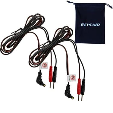 Imagem de ELYSAID Os Fios De Chumbo Do Eletrodo Da Substituição De 2 Unidades/Pacote Conectam O Pino 2Mm Dos Cabos Para Máquinas Eletrônicas Da Terapia Das Dezenas