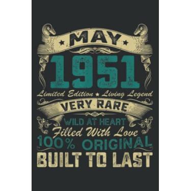 Imagem de 71St Birthday Decorations May 1951 Men Women 71 Years Old Meme: Lined Notebook: 6" x 9", 120 Pages, Lined Journal Notebook Birthday Gift Present.