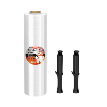 Imagem de MUNBYN Envoltório Retrátil, Envoltório Elástico com Alças, Rolo de Filme Elástico de Resistência Industrial, Envoltório Plástico para Embrulho de Paletes, Transporte e Mudança, 15" (, Claro)
