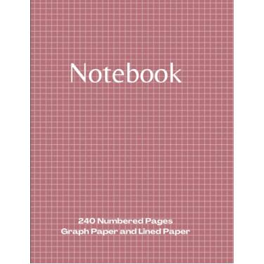 Imagem de Graph Paper Notebook: Project Workbook with 240 Numbered Pages Ruled Line Dot Journal Paper and 5x5 Graph Paper | 8.5" x 11" | PLUS Contacts Pages | For Ideas, Notes, Sketches
