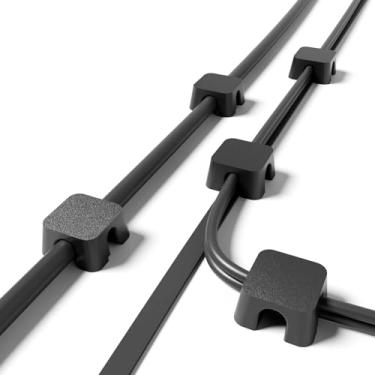 Imagem de Suporte magnético de mesa, organizador de cabos, organizador de cabos, clipe para gerenciamento de cabos para casa, escritório, organizador de fios (bloco preto, 10 peças)