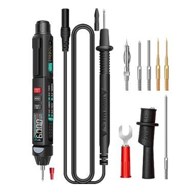 Imagem de A3008 Pen multímetro 6000 contagens Multímetro digital testador de medidor com tela de LCD Lanterna NCV Auto-off Vários acessórios para tensão de corrente Resistência Capacitância Diodo Teste