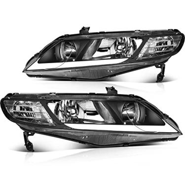 Imagem de ECCPP Par de montagem de faróis 2012-2015 para Toyota para Tacoma Black Housing refletor transparente lente transparente farol de substituição do lado do motorista e do passageiro