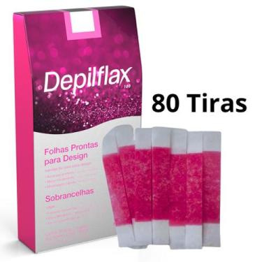 Imagem de 80 Tiras De Cera Pronta Sobrancelhas Buço Tutti Frutti Depilflax