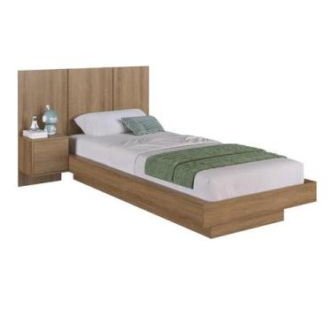 Imagem de Cama Solteiro Suspensa Com Cabeceira E Mesa 80/90 Zurique Mel - Art in