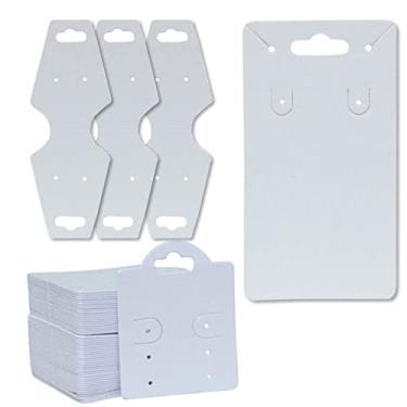 Imagem de Kit Cartela Tags para joias 1.500 und. para Bijuterias 3 Modelos diferentes para Colar Brincos e Pulseiras (Branca)