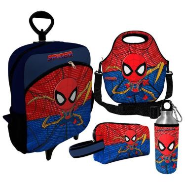 Imagem de Kit Escolar Infantil Mochila de Rodinha + Lancheira Térmica + Necessaire Plus + Squeeze de Alumíni-Unissex