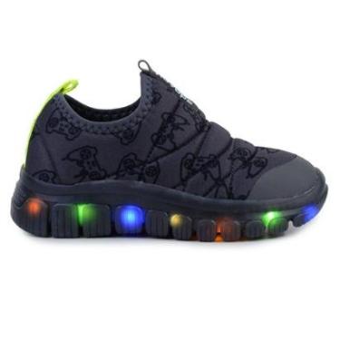 Imagem de Tênis Infantil Masculino Novopé Preto com LED - 1013-Masculino