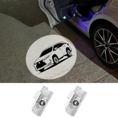 Imagem de Pacote com 2 projetores de porta de carro LED luzes de cortesia Ghost Shadow acessórios de lâmpada de boas-vindas compatíveis com Lexus RX300 RX330 RX350 RX350h RX400h RX450h RX550h 2007-2024