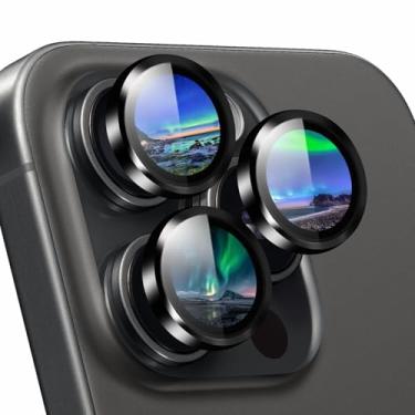 Imagem de Protetor de lente de câmera para iPhone 15 Pro/iPhone 15 Pro Max, protetor de tela, protetor de câmera HD, moldura de metal de vidro temperado 9H, capa de proteção compatível com acessórios de iPhone