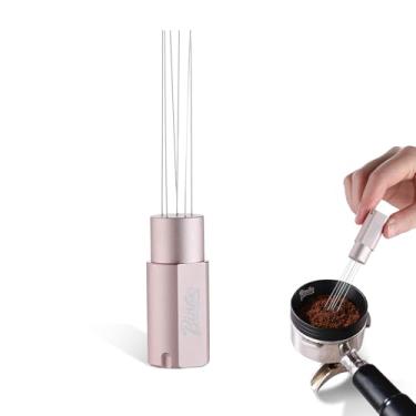 Imagem de Agitador magnético de café expresso - Ferramenta de distribuição de café expresso WDT com 6 agulhas de aço inoxidável, ferramenta de agitador de café para barista (rosa)