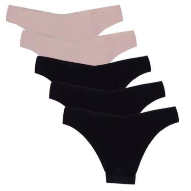 Imagem de  Kit 5 Calcinhas Fio Dental Sem Costura Poliamida Huxter , Colors, G