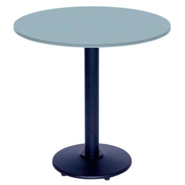 Imagem de Mesa Zeta Ferro Preto 75 cm (Alt) Disco Redondo Tampo MDP Redondo 80 cm (Larg) x 2,50 cm (Alt) Cinza