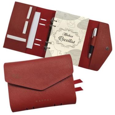 Imagem de Agenda Minhas Receitas 171-R Raffai Couros, Vermelho