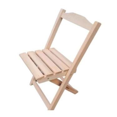 Imagem de Cadeira Dobrável Crua de Madeira - Sem Pintura Gil - CFC