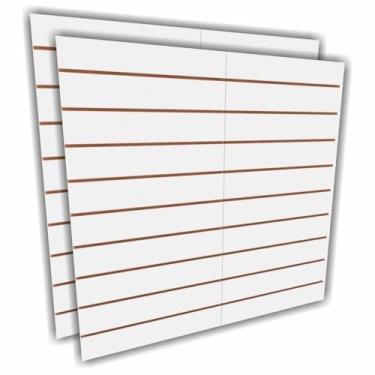 Imagem de Mdf canaletado 120x120 painel loja parede inteligente Branco E-Nichos