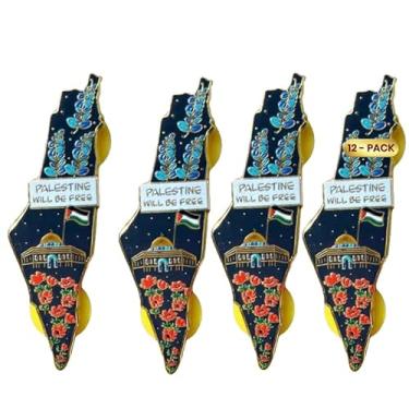 Imagem de Broche de mapa da Palestina - broche de lapela esmaltado de metal, 2 Pcs, Metal, Ágata