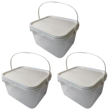Imagem de Balde Transparente 2.4L Para Armazenar Geleia-Kit 3 Pçs - Nastripack