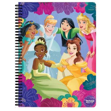 Imagem de Caderno Universitário 1 Matéria 80 Folhas Princesas Floral - School Basics
