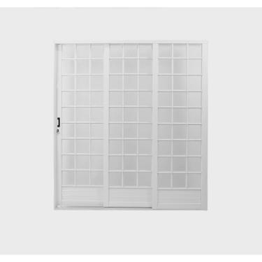 Imagem de Porta de Aço de correr 215x160cm com Vidro Minas Sul mgm