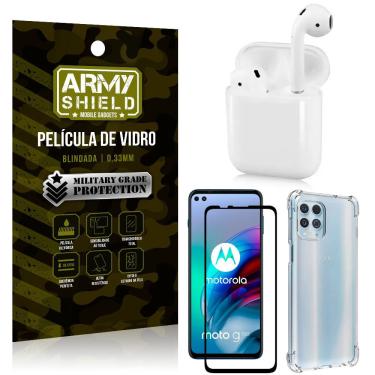 Imagem de Fone Bluetooth LY-122 Moto G100 5G + Capinha Anti Impacto + Película 3D - Armyshield