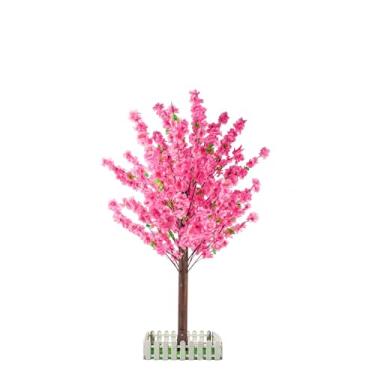 Imagem de Cerejeiras artificiais para decoração interna – Árvore de cerejeira falsa natural feita à mão, árvore de flor rosa para festa ao ar livre, casamento, aniversário, decoração de quintal