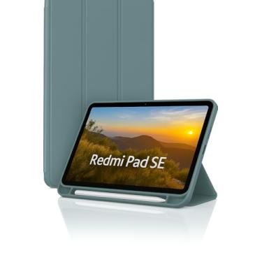 Imagem de Capa Case PREMIUM para Redmi Pad SE 11" com Compartimento para Pencil Anti-impacto Tampa Magnética (Verde Escuro)