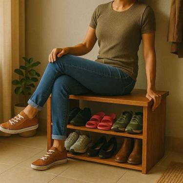Imagem de Sapateira Organizadora Porta sapato Banco Sapateira hall de entrada - 