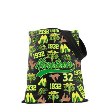 Imagem de JXGZSO Sacola Tartaruga Nineteen 32 Verde e Amarela Sacola Preta Presente de Irmandade Enfermeira Presente de Irmandade, Bolsa verde e amarela, One Size