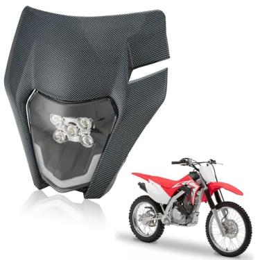 Imagem de USTPO Kit de luz de farol LED para motocicleta Uiversal para CRF DRZ YZF EXC KLX Dirt Pit Enduro Supermoto Motocross ATV Bike Fibra de Carbono