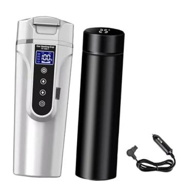 Imagem de WeiLaiKeQi 12V 24V Chaleira de caldeira de carro de 24V Chaleira elétrica com caneca isolada Viagem de carro Intelligent Viagem Copo de água de calor elétrico,