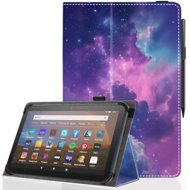 Imagem de Pudiceva Capa universal para tablet Android 10 de 10,1 polegadas, capa fina e dobrável para todos os tablets com tela sensível ao toque de 9 a 10,5 polegadas com suporte para caneta Stylus, céu