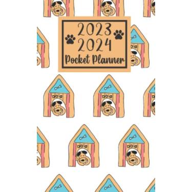 Imagem de 2023 2024 pocket planner For Purse Dog Lovers: 2 year Pocket Calendar January 2023 to December 2024 | 24 Months Monthly Planner & Organizer For Purse ... with Federal Holidays | Cute Dogs Pattern