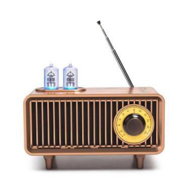 Imagem de Alto-falante Bluetooth COLSUR Retro Vintage Radio Walnut Texture