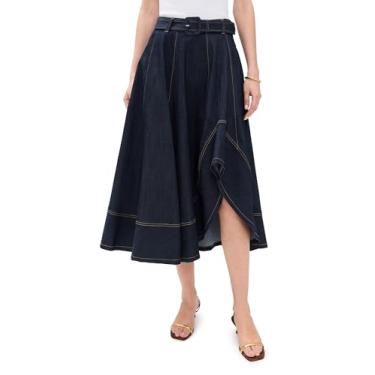 Imagem de Cinq à Sept Saia Zelda feminina, Índigo, 36