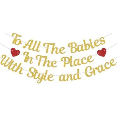 Imagem de To All The Babies In The Place With Style And Grace Banner, The Notorious One Birthday Decorations, Biggie 90s Music Theme Birthday Party Sign, It's All Good Baby Baby Hip Hop Party Supplies Dourado e