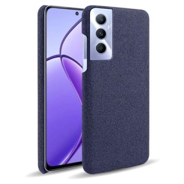 Imagem de Capa para OPPO Realme C65 4G,Capa desenhada em lona,Case Protetora Ultrafina com Empunhadura Macia,Design em Tecido Antichoque e Antiarranhões-Blue