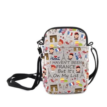 Imagem de MNIGIU França Symbols Gift I Haven't Been France But It's On My List Bolsa tiracolo França Presente de viagem Mercadoria turística, I Haven't Been France But It's on My List