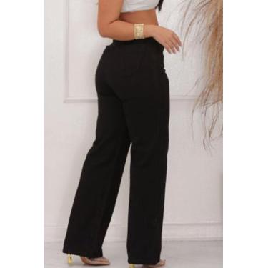 Imagem de Calça Jeans Preta Wideleg Cintura Alta - Melange Jeans, 40
